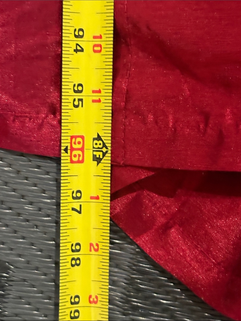 Red curtain 96 inches long